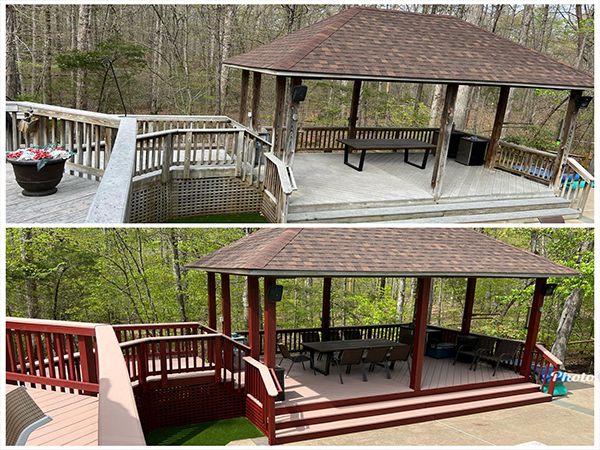 Deck repair and staining